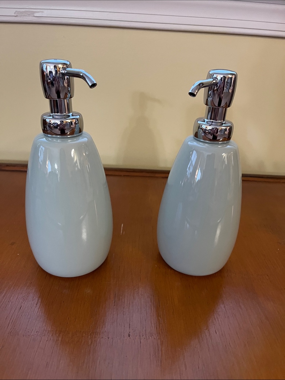 Elegant Green Ceramic Soap Dispenser set